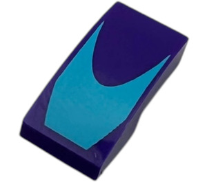 LEGO Slope 1 x 2 Curved with medium azure background (11477 / 110864)