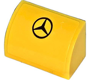 LEGO Helling 1 x 2 Gebogen met Mercedes Ster Sticker (37352)