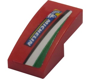 LEGO Slope 1 x 2 Curved with 'MICHELIN' 75889 (Right) Sticker (11477)