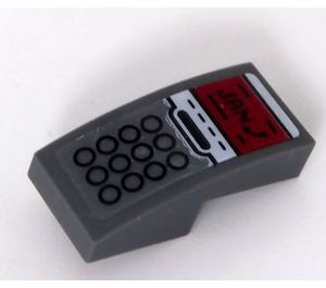 LEGO Pente 1 x 2 Incurvé avec Phone avec rouge Screen Autocollant (11477)