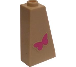 LEGO Slope 1 x 2 x 3 (75°) with Pink Butterfly Sticker with Hollow Stud (4460)
