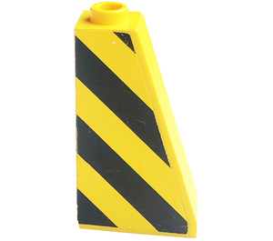 LEGO Slope 1 x 2 x 3 (75°) with Yellow Danger Stripes Left Sticker with Completely Open Stud (4460)