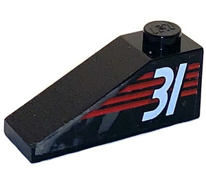 LEGO Slope 1 x 3 (25°) with "31" on Red Stripes Sticker (4286)