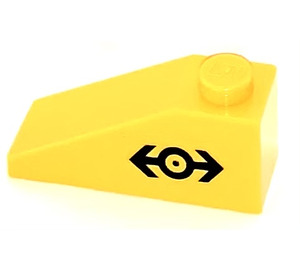 LEGO Slope 1 x 3 (25°) with Black Arrows and Circle (Left) Sticker (4286)
