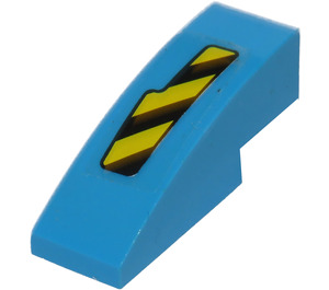 LEGO Slope 1 x 3 Curved with Black and Yellow Danger Stripes Cutout Pattern Left Sticker (50950)