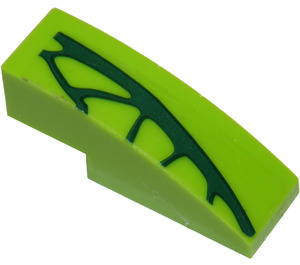 LEGO Slope 1 x 3 Curved with Lime Scales (Left) Sticker (50950)