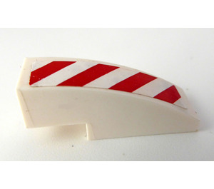 LEGO Slope 1 x 3 Curved with Red and White Danger Stripes Left Sticker (50950)
