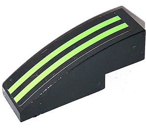 LEGO Slope 1 x 3 Curved with Two Lime Lines Sticker (50950)