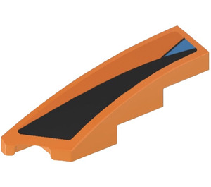 LEGO Slope 1 x 4 Angled Left with Black Triangle and Blue Triangle Sticker (5415)