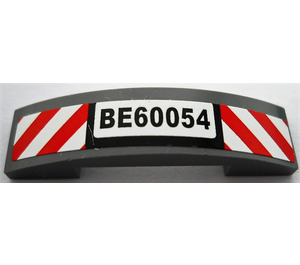 LEGO Slope 1 x 4 Curved Double with BE60054 License Plate Sticker (93273)