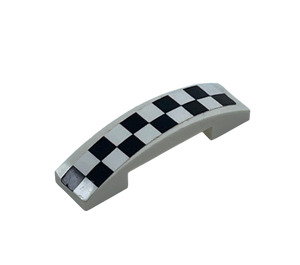 LEGO Pendenza 1 x 4 Curvo Doppio con Nero e Bianco Checkered Adesivo