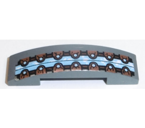 LEGO Slope 1 x 4 Curved Double with Copper Plates, Blue Line Sticker (93273)