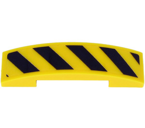 LEGO Slope 1 x 4 Curved Double with Danger Stripes Sticker (93273)