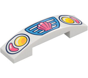 LEGO Slope 1 x 4 Curved Double with Headlights and coral shell (93273 / 103284)