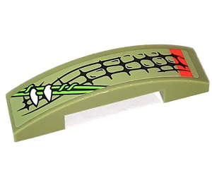 LEGO Slope 1 x 4 Curved Double with Vines and Music Scales (Left) Sticker (93273)