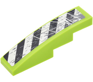 LEGO Slope 1 x 4 Curved with Black and white stripes (Right) Sticker (11153)