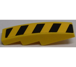 LEGO Slope 1 x 4 Curved with Black And Yellow Stripes Model Right Side Sticker (11153)