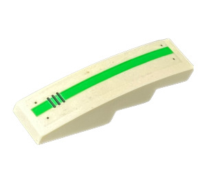 LEGO Slope 1 x 4 Curved with Bright Green Line, Vents and 4 Bolts Sticker (11153)