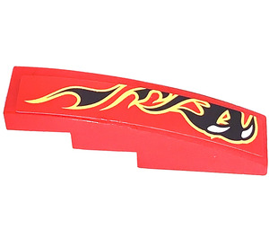 LEGO Slope 1 x 4 Curved with claw and black flames (right side) Sticker (11153)