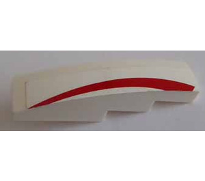 LEGO Slope 1 x 4 Curved with Curved red line (Right) Sticker (11153)