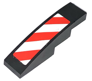 LEGO Slope 1 x 4 Curved with Red and White Danger Stripes right Sticker (11153)