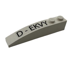 LEGO Steigung 1 x 6 Gebogen mit 'D-EKVY' Recht Aufkleber (41762)