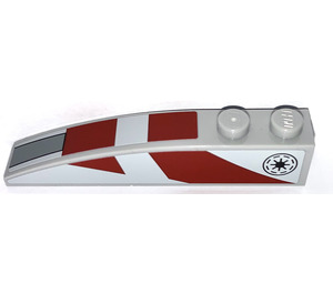 LEGO Slope 1 x 6 Curved with Dark Red Stripes and SW Republic Logo (Both Sides) Sticker (41762)