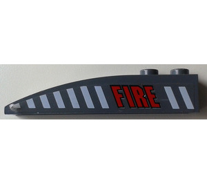 LEGO Slope 1 x 6 Curved with 'FIRE' Right Sticker (41762)