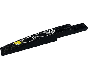 LEGO Slope 1 x 8 Curved with Plate 1 x 2 with Angry Bee, Hexagons, Tires (Left) Sticker (13731)