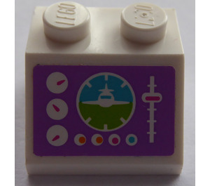 LEGO Steigung 2 x 2 (45°) mit Airplane gauges Aufkleber (3039)