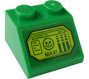 LEGO Backe 2 x 2 (45°) med 'MAX!', Ansikte och Bars Klistermärke (3039)