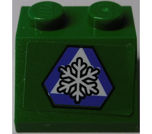 LEGO Slope 2 x 2 (45°) with White Snowflake in Blue Triangle Sticker (3039)