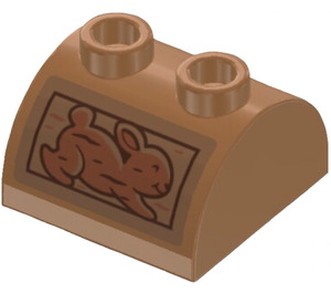 LEGO Slope 2 x 2 Curved with 2 Studs on Top with Rabbit Carving Sticker (30165)