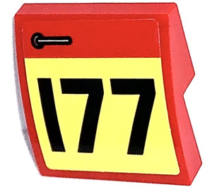 LEGO Slope 2 x 2 Curved with I77 on Yellow handle Left Sticker (15068)
