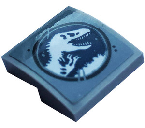 LEGO Nachylenie 2 x 2 Zakrzywiony z 'Jurassic World' logo Naklejka (15068)