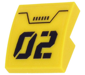 LEGO Slope 2 x 2 Curved with Number '02', Rectangles, Line Sticker (15068)