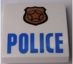 LEGO Slope 2 x 2 Curved with "POLICE", Copper Badge with Black Border Outside and Inside (15068)