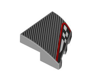 LEGO Slope 2 x 2 x 0.6 Curved Angled Left with Red and Black and White (5095 / 106735)