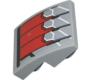 LEGO Helling 2 x 2 x 0.7 Gebogen Omgekeerd met Backplate of Falcon Armor Wings (Links) Sticker (32803)