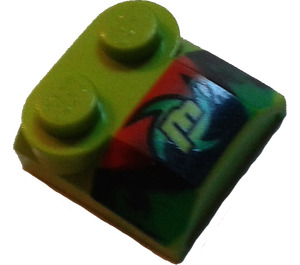 LEGO Skråning 2 x 2 x 0.7 buet med Lime 'm' uden buet ende (41855 / 46247)