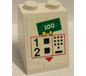 LEGO Steigung 2 x 2 x 2 (65°) mit ATM Machine Aufkleber ohne Unterrohr (3678)