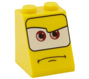 LEGO Helling 2 x 2 x 2 (65°) met Gezicht met Brown Ogen met buis aan de onderzijde (3678 / 70302)