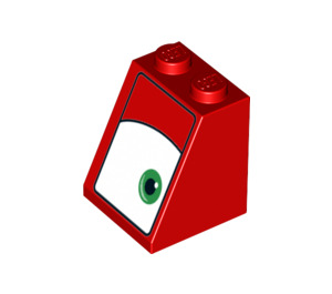 LEGO Helling 2 x 2 x 2 (65°) met Gezicht met Oog, centered (Rechts) met buis aan de onderzijde (3678 / 33880)