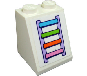 LEGO Steigung 2 x 2 x 2 (65°) mit Leiter Aufkleber mit Unterrohr (3678)