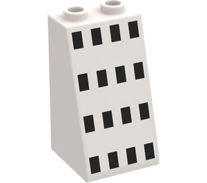 LEGO Steigung 2 x 2 x 3 (75°) mit 16 Schwarz Squares Hohlbolzen, raue Oberfläche (3684)