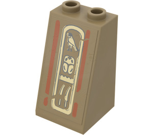LEGO Slope 2 x 2 x 3 (75°) with Hieroglyphs, Swords on Bottom Sticker Hollow Studs, Rough Surface (3684)