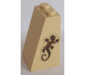 LEGO Helling 2 x 2 x 3 (75°) met Lizard Patroon Sticker (Massieve noppen) (98560)