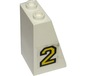 LEGO Slope 2 x 2 x 3 (75°) with Number 2 Sticker Hollow Studs, Rough Surface (3684)