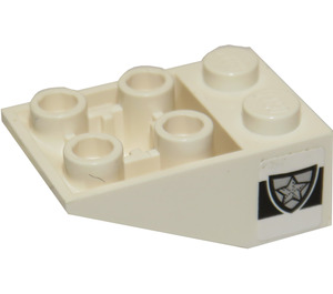 LEGO Pente 2 x 3 (25°) Inversé avec Police Star Badge Autocollant avec des connexions entre les montants (3747)