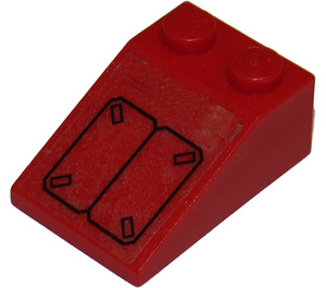 LEGO Nachylenie 2 x 3 (25°) z Czarny Access Panels Naklejka z chropowatą powierzchnią (3298)